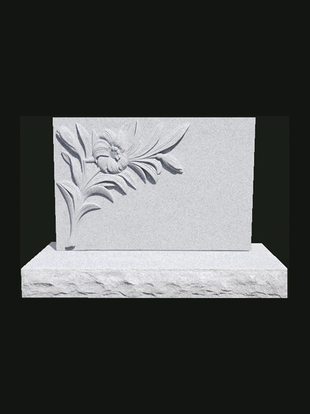 Bia mộ đá granite khắc hoa