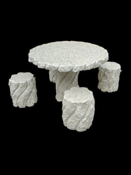 Bộ bàn ghế tròn bằng đá granite