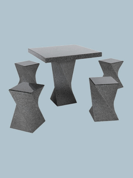 Bộ bàn ghế hình vuông đá granite