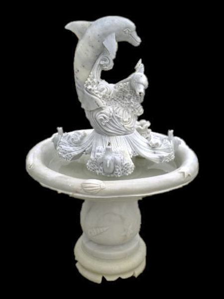 Đài phun nước cá heo bằng đá DSF-DP07
