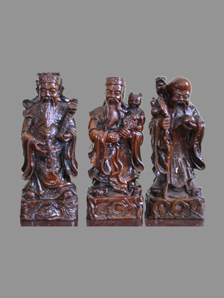 Tượng Phúc Lộc Thọ giả gỗ