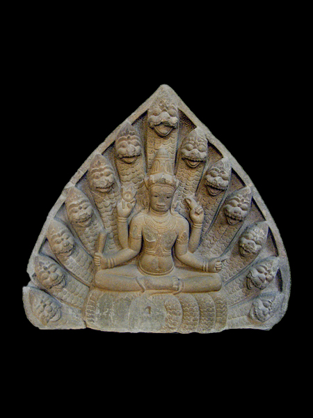 Phù điêu Chàm Vishnu và rắn Naga DSF-CP72