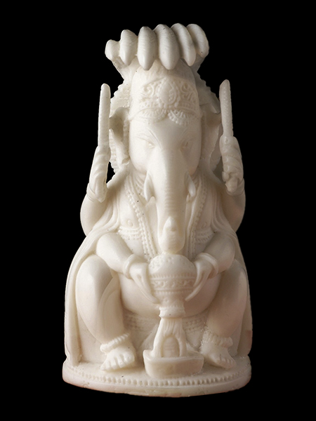 Tượng thần Ganesha Ấn Độ đá trắng DSF-CP61