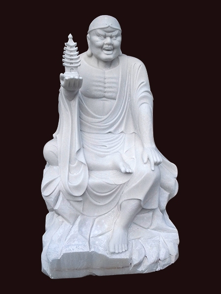 Tượng La Hán Thác Tháp đá trắng DSF-P122