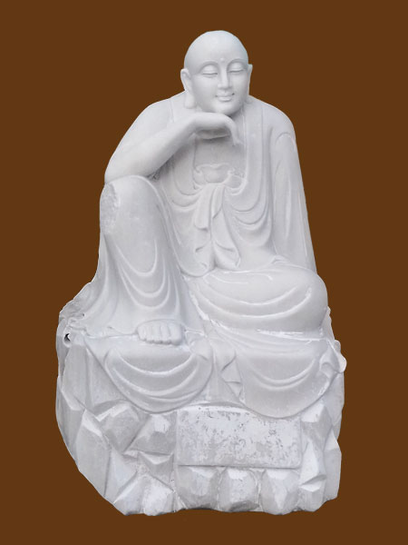 Tượng La Hán Trầm Tư đá trắng DSF-P131