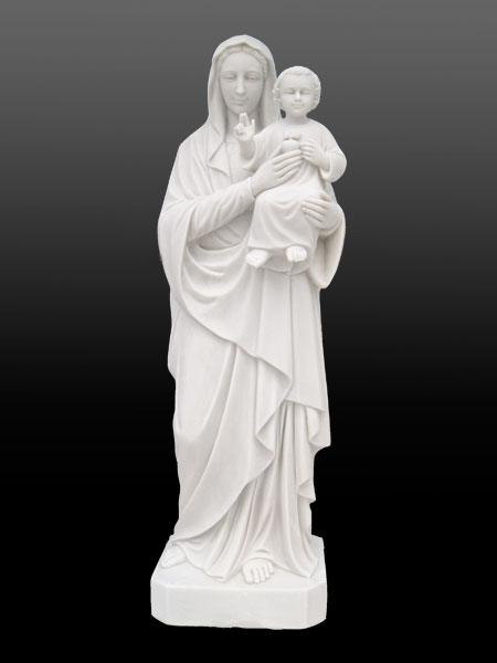 Tượng Đức Mẹ Maria bồng con bằng đá DSF-C94