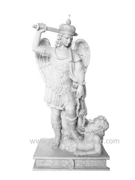 Tượng Thiên thần Michael giết quỷ bằng đá tự nhiên DSF-TT59