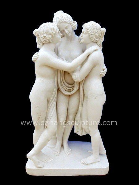 Tượng Ba nữ thần duyên dáng của Canova bằng đá DSF-CD49