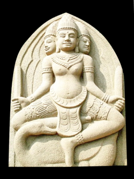 Tượng Chăm Thần Brahma bằng đá DSF-CP13