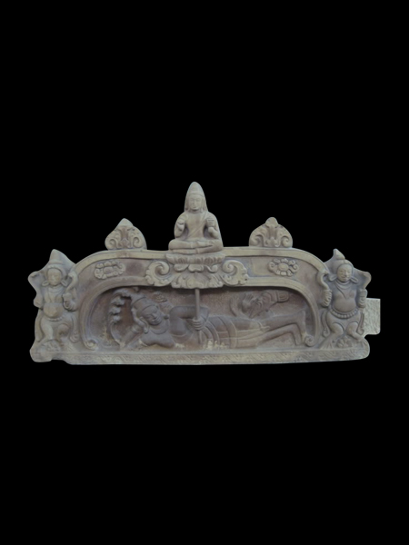 Phù điêu Chăm Đản sinh Brahma bằng đá  DSF-CP71
