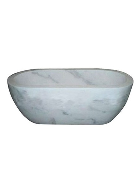 Bồn tắm nằm hình oval bằng đá cẩm thạch trắng DSF-BT32