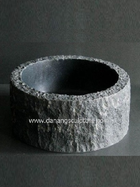 Lavabo rửa mặt đá đen hình tròn DSF-B30