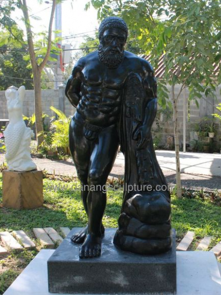 Tượng cổ điển nổi tiếng Héc Quyn bằng đá granite đen DSF-CD24b
