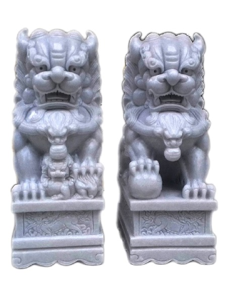 Kỳ lân đá trắng đế lân long quy phụng DSF-T158