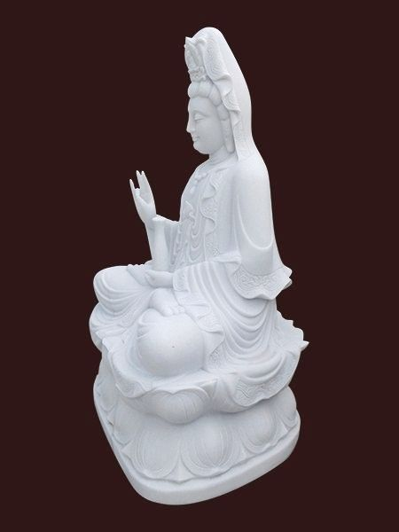 Tượng Phật Bà Quan Âm ngồi đài sen