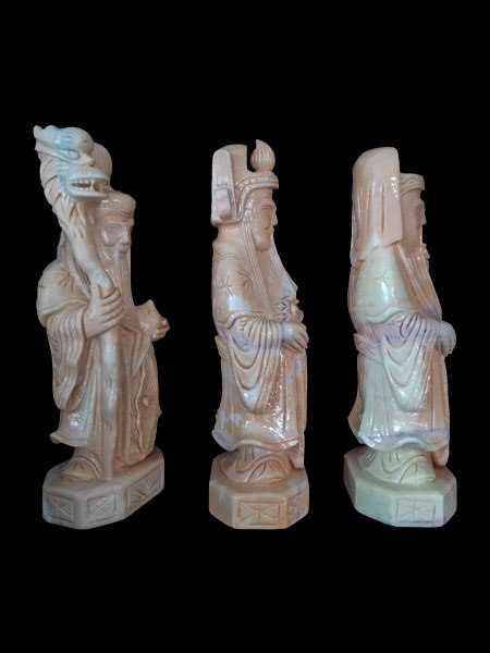 Tượng Phúc Lộc Thọ đá vàng
