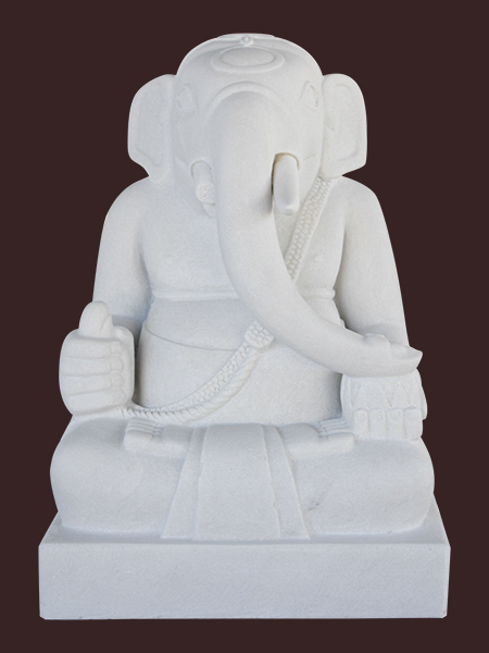 Tượng thần Ganesha Chàm đá trắng